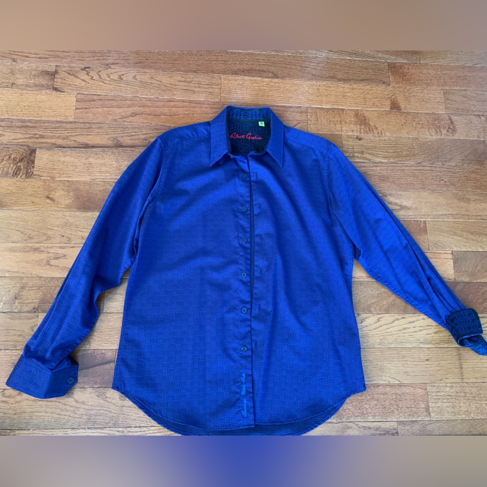 Robert Graham Button Down Size Medium Blue - image 1
